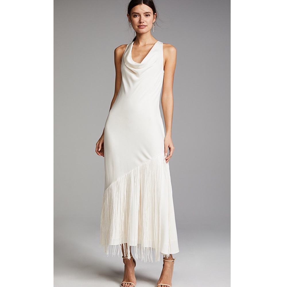Elizabeth and James Cowl Neck Fringe Dress Size 12